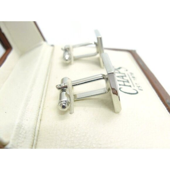 Chaps Cufflinks Silver Tone Square Wedding Tux - Picture 5 of 16